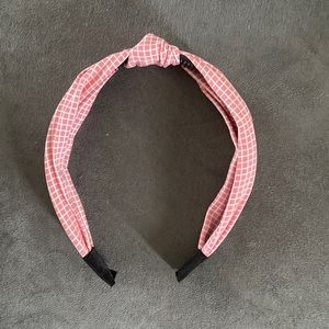 Pink Checkered Headband